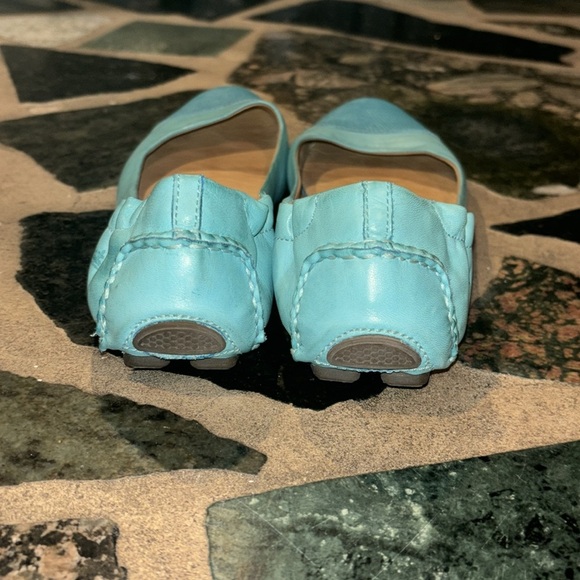 Peter Millar Womens Ballet Flat Shoes Blue Snakeskin Round Toe Slip Ons 7 1/2 - Picture 5 of 7